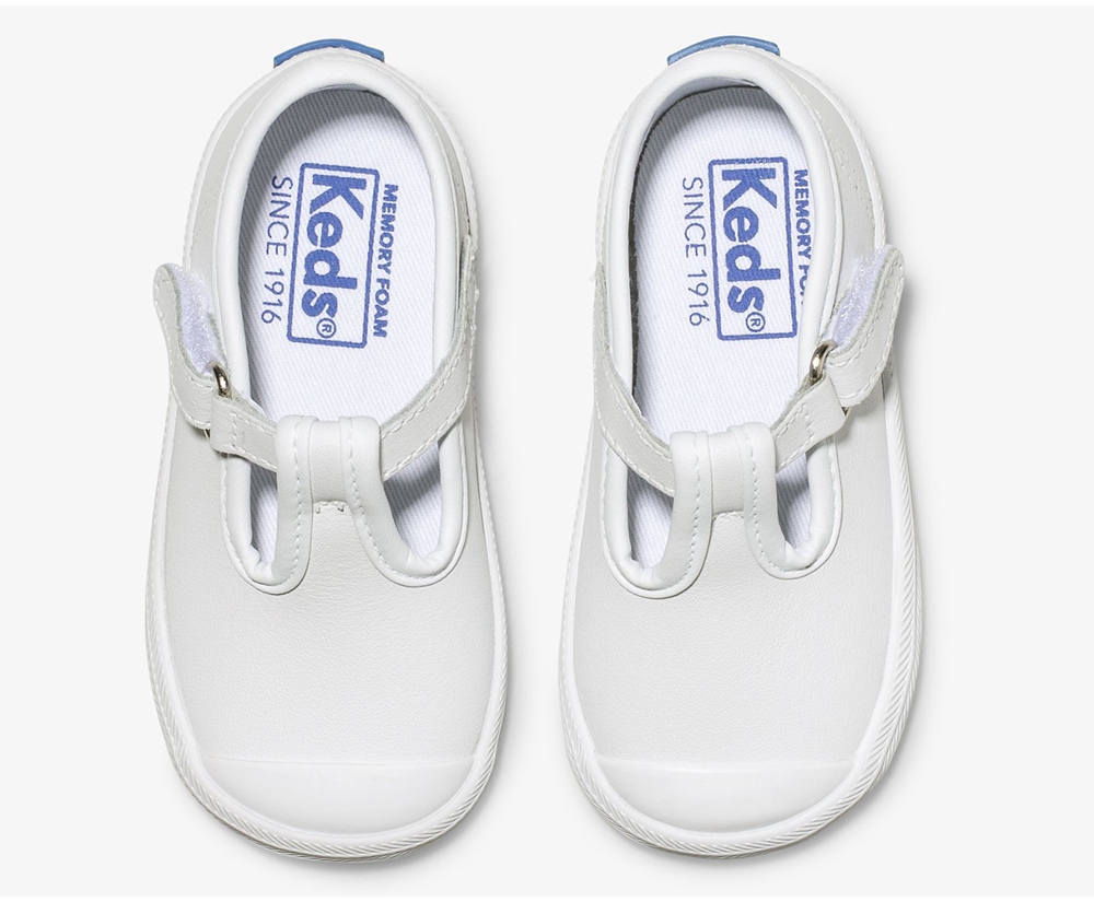 Keds Slip Ons Kinder Weiß - Champion Toe Cap T-Strap - TJX-801263